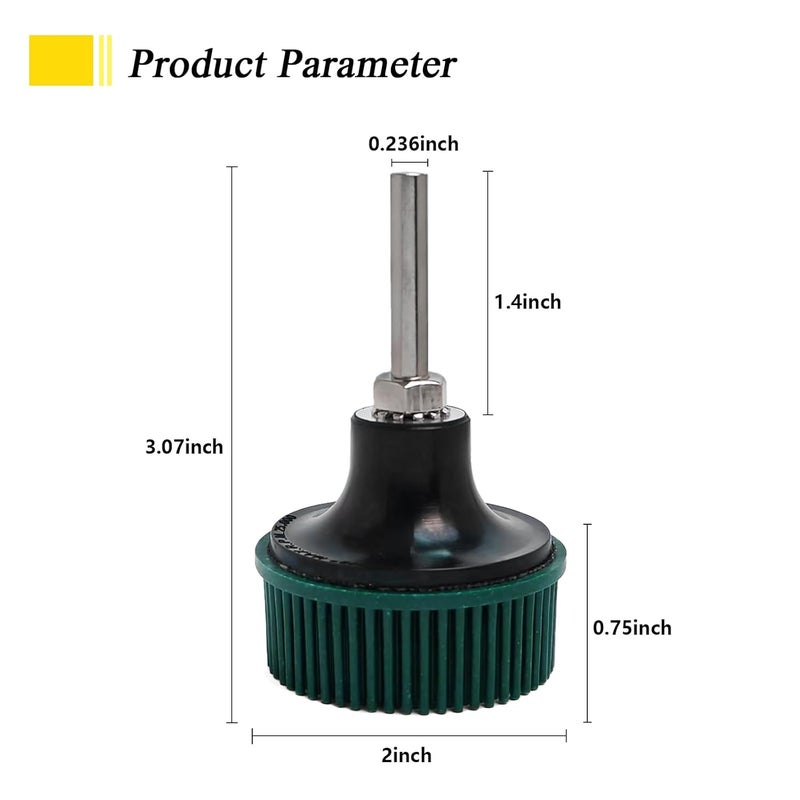 HIEMTE Tools 2 Inch Bristle Disc Grit 50#(Green) with 2" Shank Attachment Abrasive Coating Removal Disc for Metal - Image 2